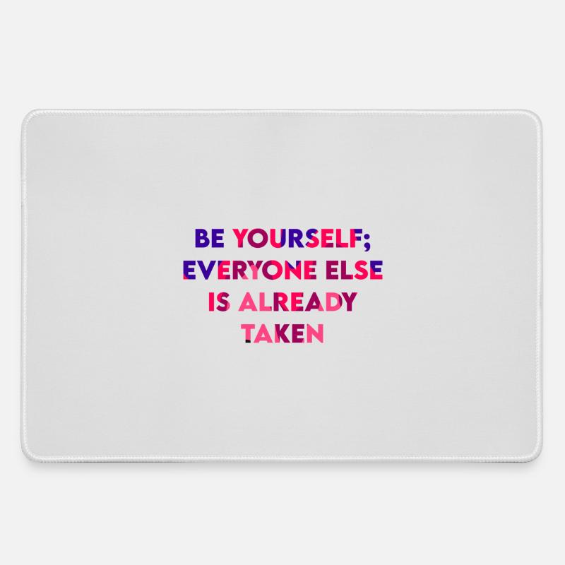 be yourself - Large Gaming Mouse Mat - grey