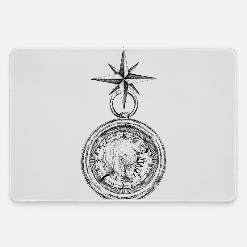 ARCTIC COMPASS - Large Gaming Mouse Mat - grey