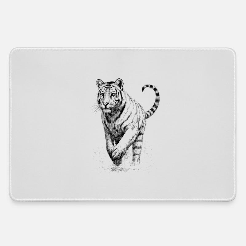 Tiger - Large Gaming Mouse Mat - grey