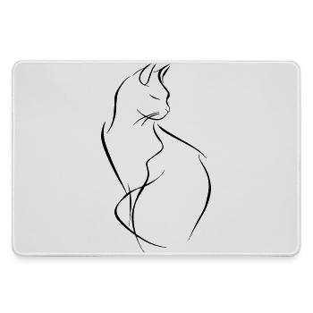 Cat Drawing - Large Gaming Mouse Mat - grey - Front