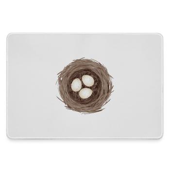 Vogelnest mit drei Eiern – Natürliche Illustration - Mousepad groß für Gamer - Grau - Vorne
