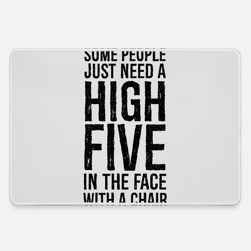 Some People Need A High Five - Large Gaming Mouse Mat - grey