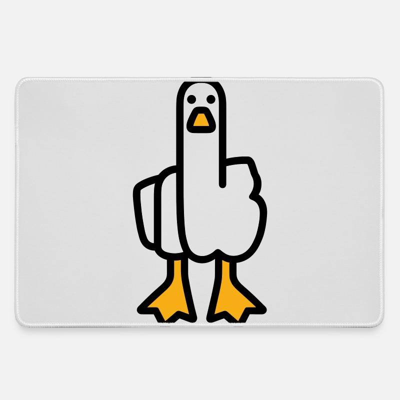 Statement Gans - Mousepad groß für Gamer - Grau
