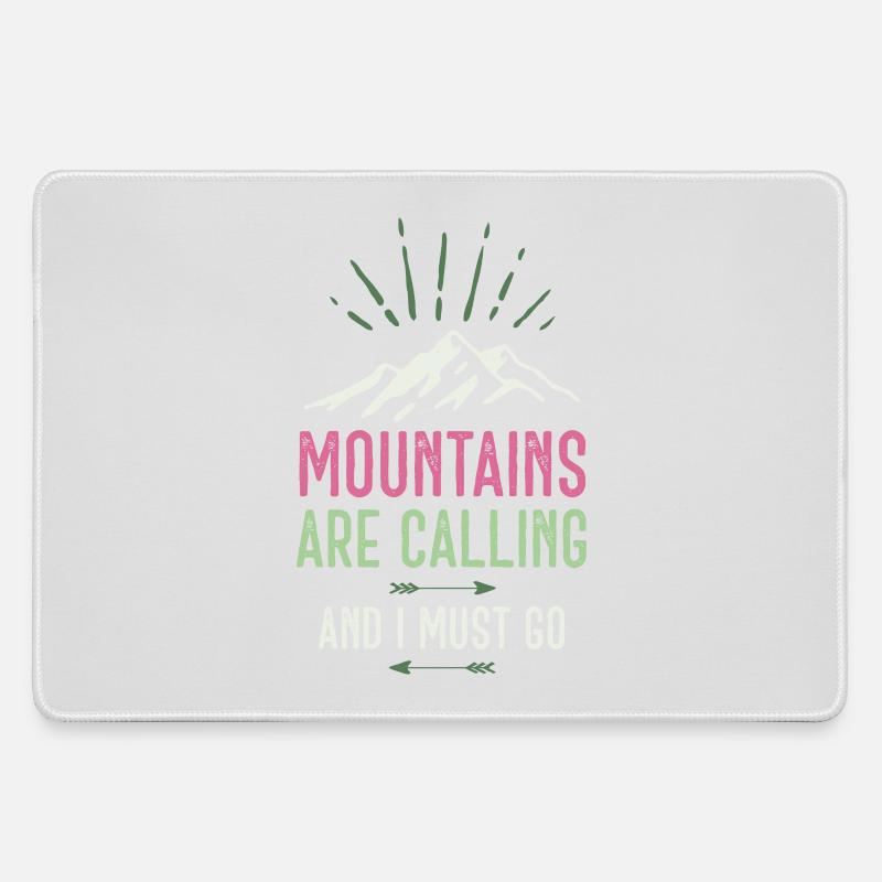 Mountains Are Calling and I Must Go - Large Gaming Mouse Mat - grey