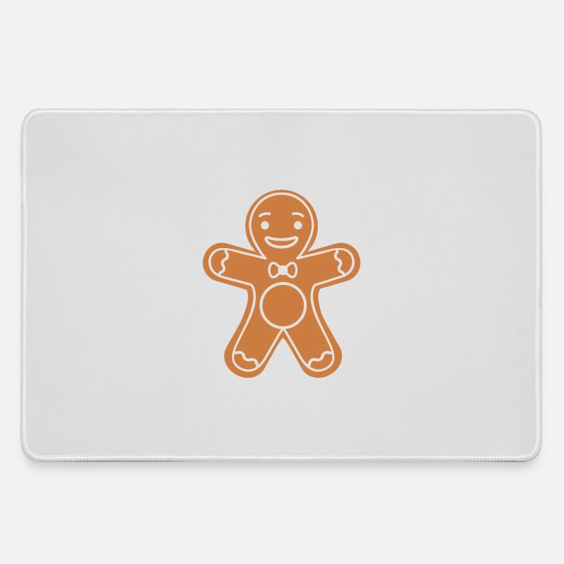 gingerbread man - Large Gaming Mouse Mat - grey