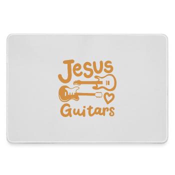 Gitarren Gitarrenspieler Christ - Mousepad groß für Gamer - Grau - Vorne