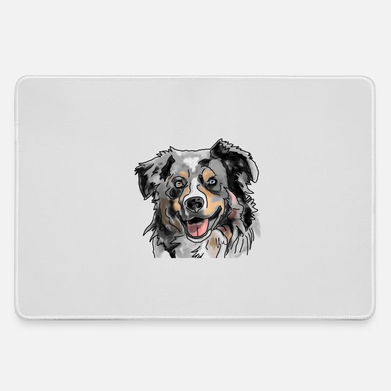 Australian Shepherd - Large Gaming Mouse Mat - grey