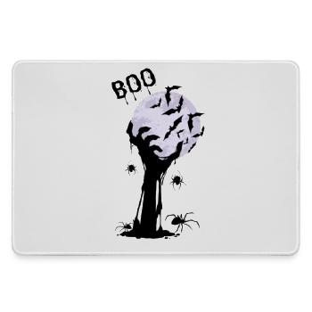 Moonlit night bats over creepy tree - Large Gaming Mouse Mat - grey - Front