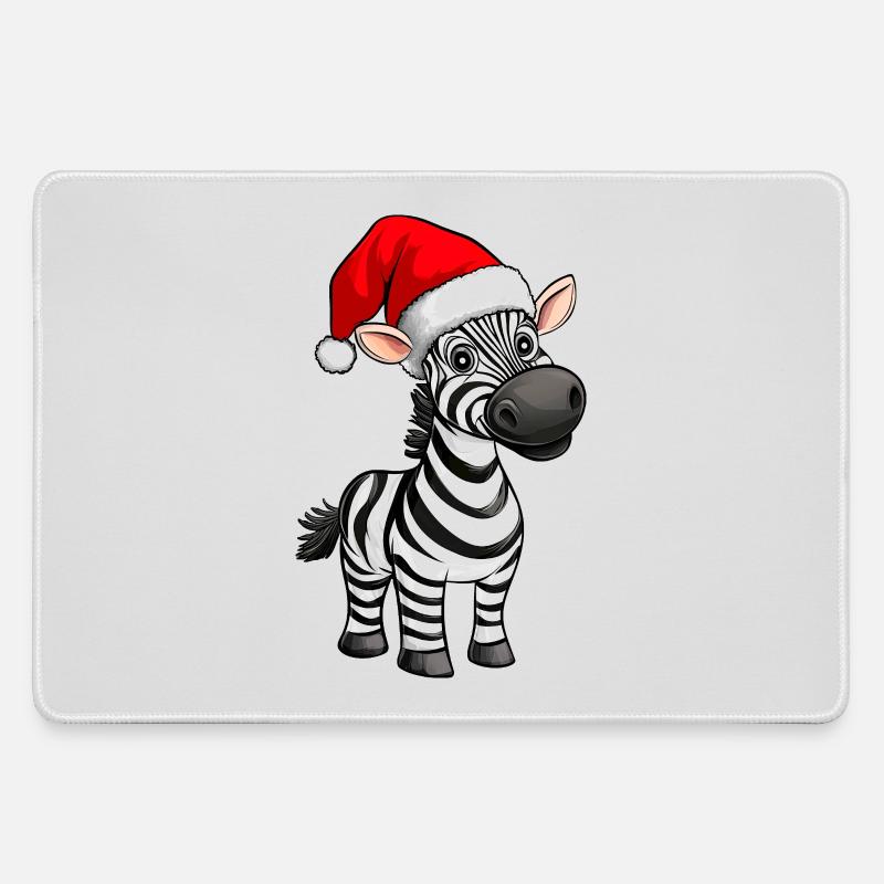 Zebras Christmas - Large Gaming Mouse Mat - grey