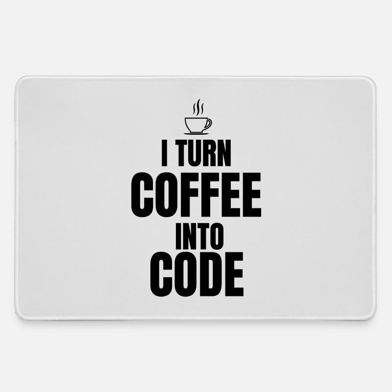 Ich verwandle Kaffee in Code - Mousepad groß für Gamer - Grau