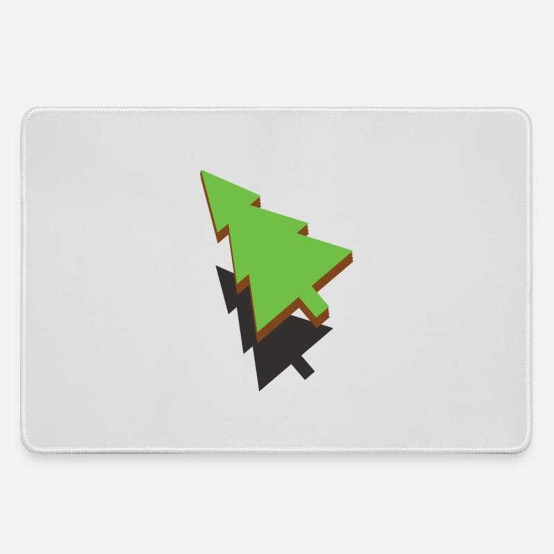 3d Christmas Tree - Large Gaming Mouse Mat - grey