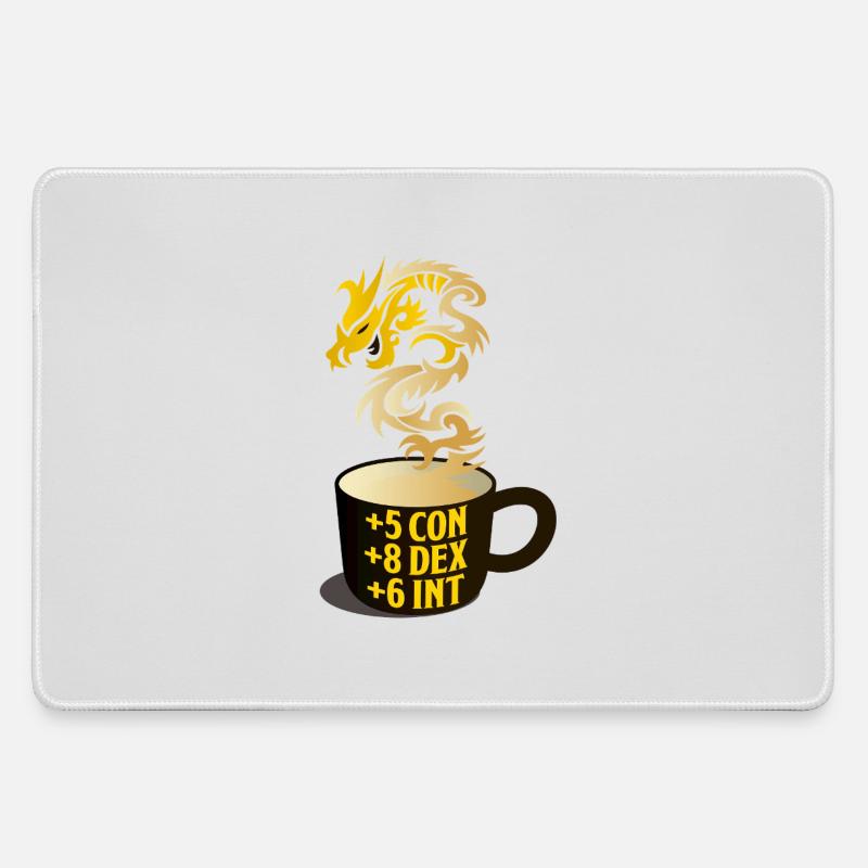 Dragon Steam RPG Stat Mug - Large Gaming Mouse Mat - grey