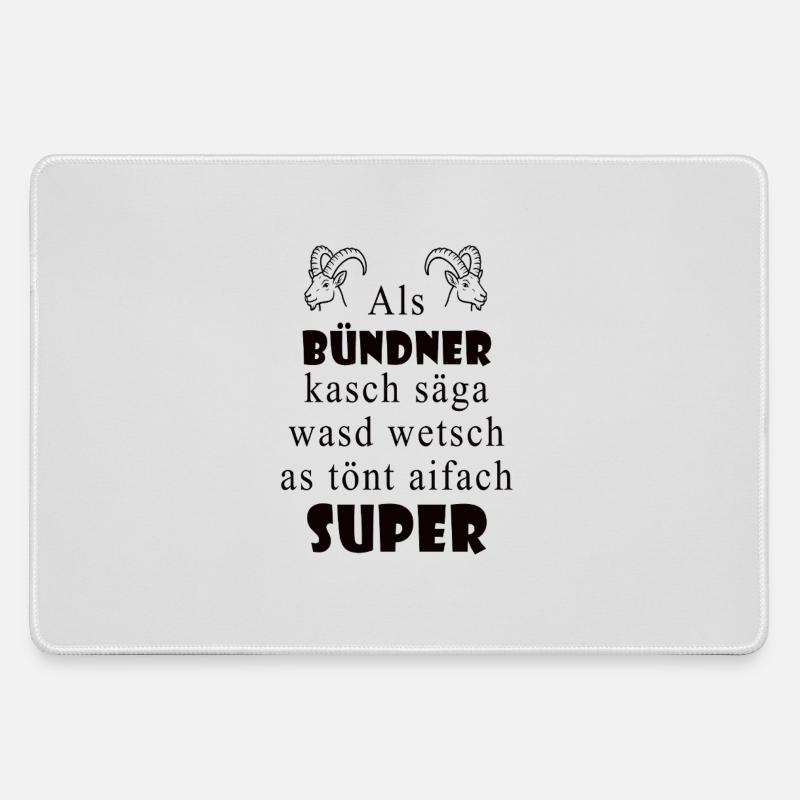 Graubünden dialect Super expression - Large Gaming Mouse Mat - grey