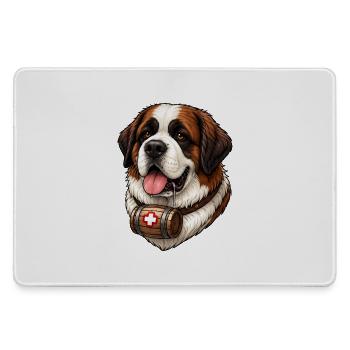 St. Bernard Shirt Dog Lover Gift - Large Gaming Mouse Mat - grey - Front