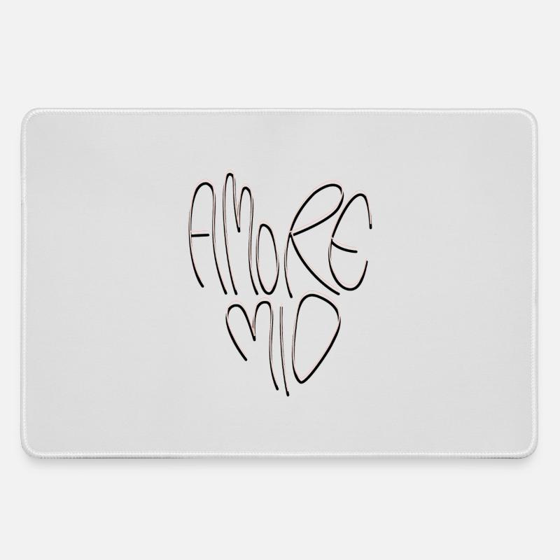 Amore Mio Lettering - Large Gaming Mouse Mat - grey