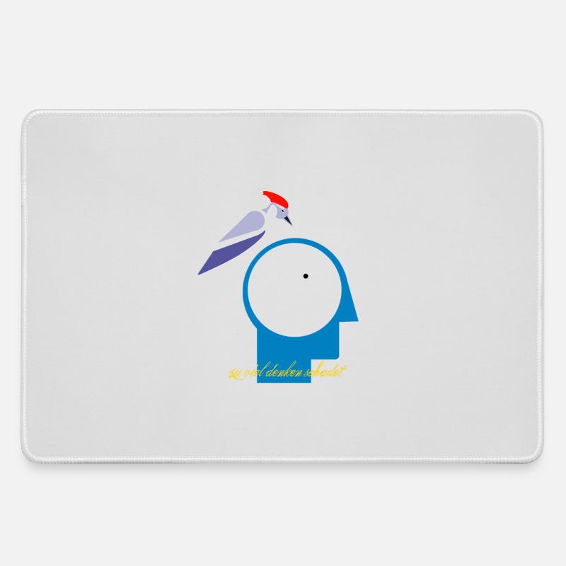 Too much thinking is harmful - Large Gaming Mouse Mat - grey