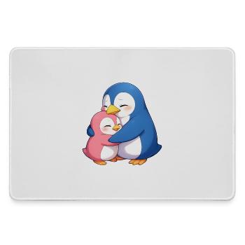 Kuschelpinguine Umarmung - Mousepad groß für Gamer - Grau - Vorne
