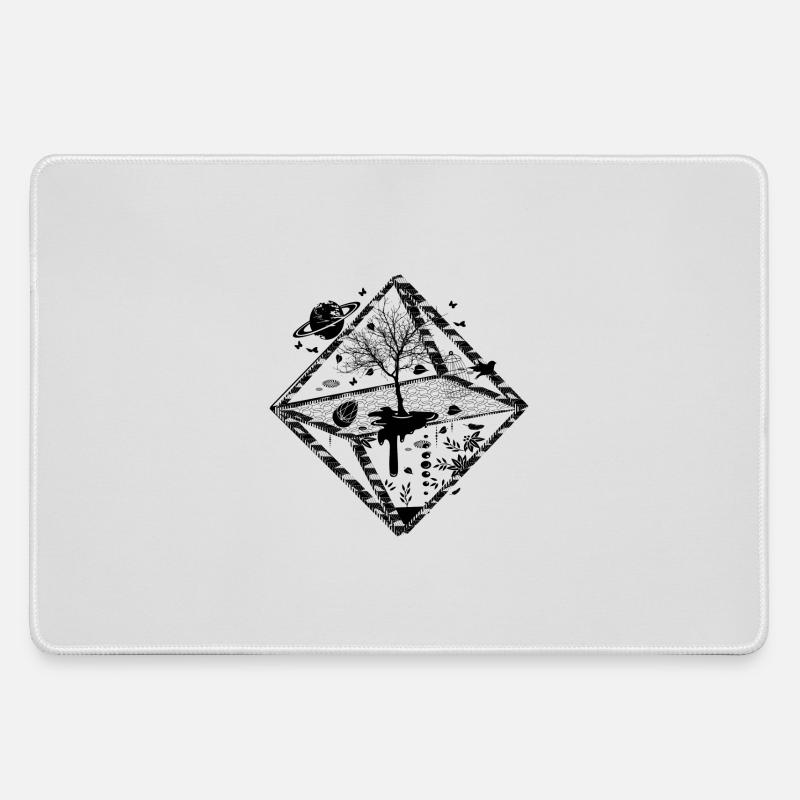 A surrealistic object - Large Gaming Mouse Mat - grey