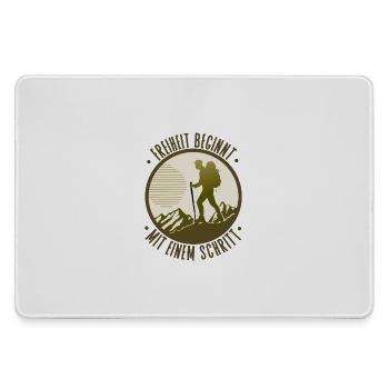 Freiheit beginnt mit einem Schritt Wandern - Mousepad groß für Gamer - Grau - Vorne