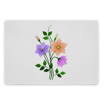 Blumen - Mousepad groß für Gamer - Grau - Vorne