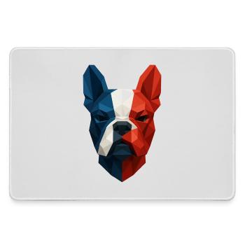 French Bulldog Blue White Red - Large Gaming Mouse Mat - grey - Front
