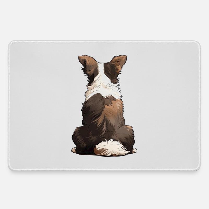 Border Collie - Large Gaming Mouse Mat - grey