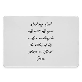 Philipper 4,19 Bibel Verse Sprüche Christlich  - Mousepad groß für Gamer - Grau - Vorne