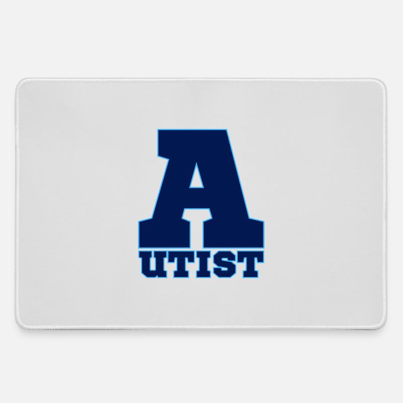 autistic - Large Gaming Mouse Mat - grey