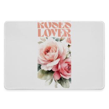Elegant Rose Floral Design for Apparel - Large Gaming Mouse Mat - grey - Front