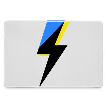 Blaue und gelbe Geometrie - Mousepad groß für Gamer - Grau - Vorne