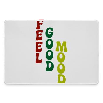Feel Good Mood Vertikale Typografie - Mousepad groß für Gamer - Grau - Vorne