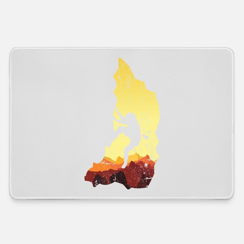 Summit Silhouette Dawn Climb - Large Gaming Mouse Mat - grey