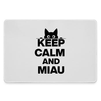 KEEP CALM AND MEOW! CAT LOVER CATLOVER black - Large Gaming Mouse Mat - grey - Front