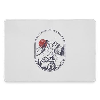 Sunset Peak Mountainbike-Abzeichen - Mousepad groß für Gamer - Grau - Vorne