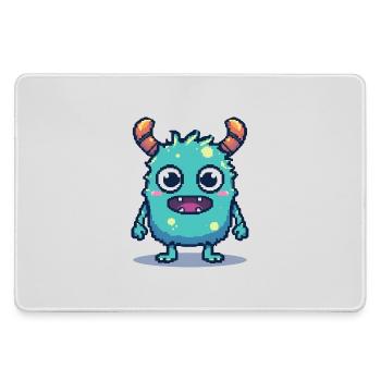 8 bits mignon pixel monstre style rétro des années 90 - Grand tapis de souris gamer - bruyère - Devant