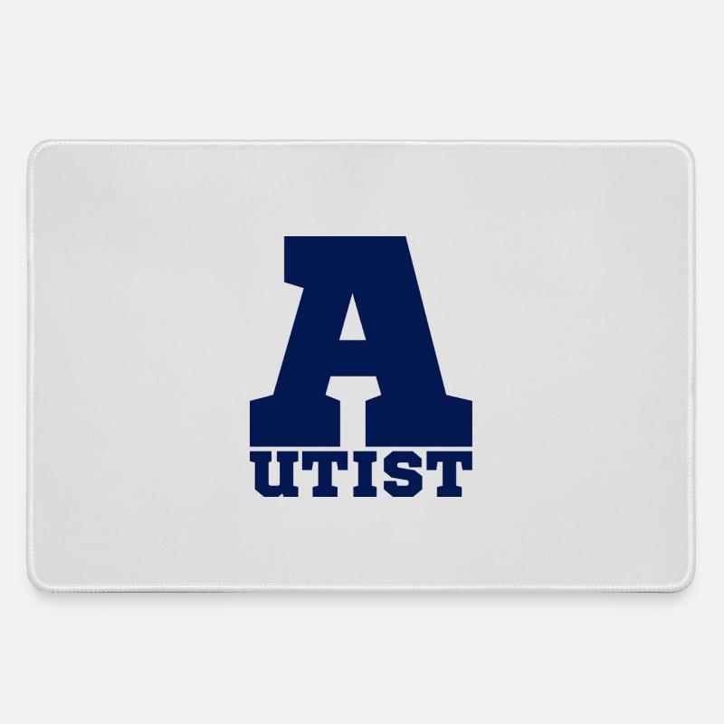 autistic - Large Gaming Mouse Mat - grey