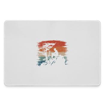 Sunset Cliff Silhouette - Large Gaming Mouse Mat - grey - Front