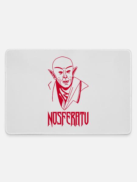 Nosferatu der Vampir (Rot) - Mousepad groß für Gamer - Grau