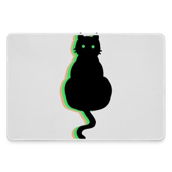 Neon Katze - Mousepad groß für Gamer - Grau - Vorne