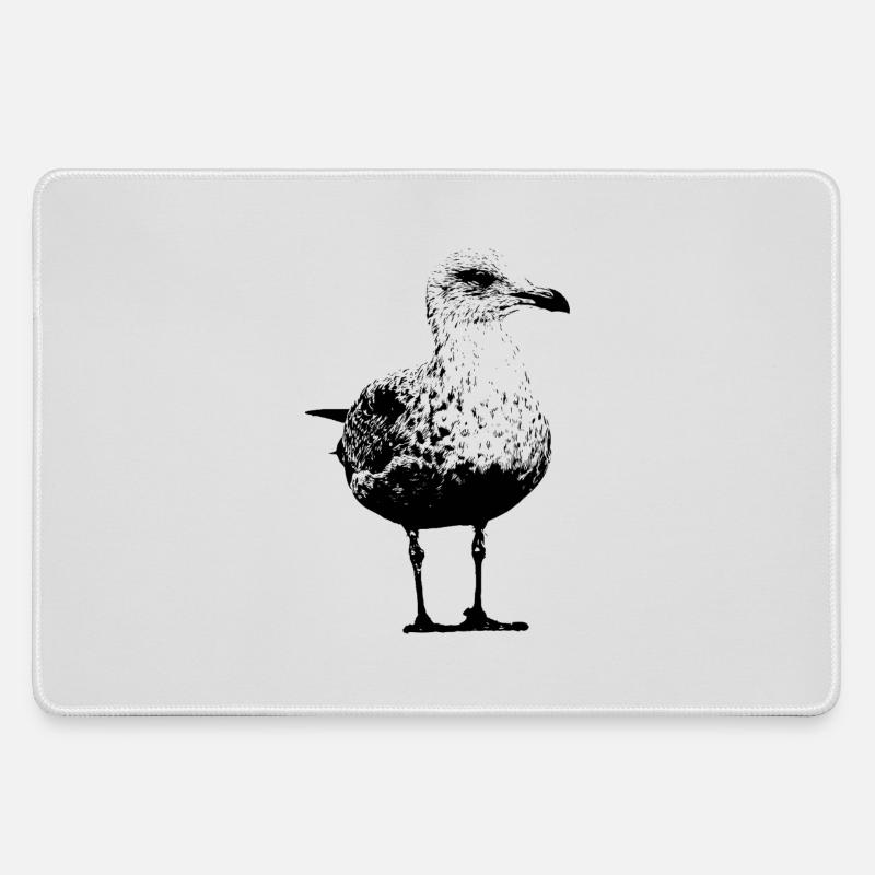 Möwe - Mousepad groß für Gamer - Grau