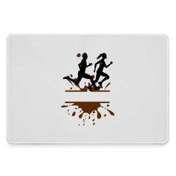Mud Run Challenge – Man & Woman Mud - Large Gaming Mouse Mat - grey - Front