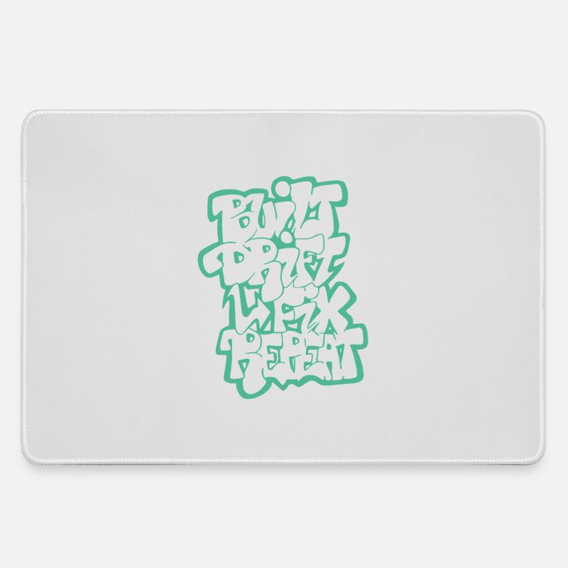 Built Drift Fix Repeat 04 - Large Gaming Mouse Mat - grey
