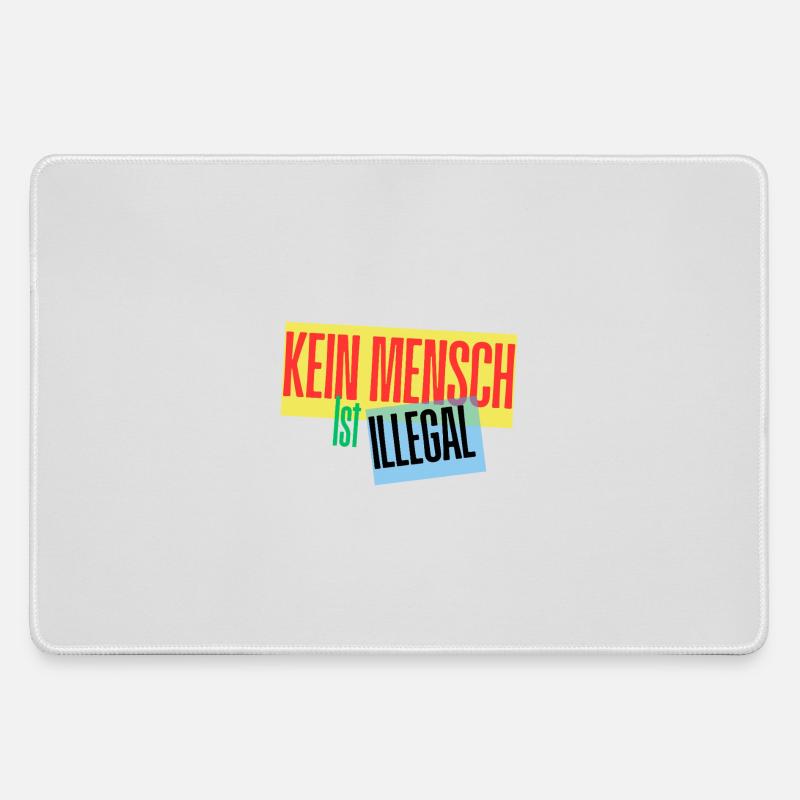 No One Is Illegal Protest Design - Large Gaming Mouse Mat - grey