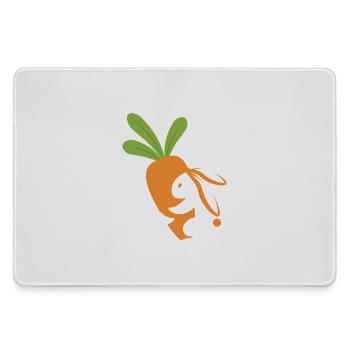 Karottenlächelndes Maskottchen - Mousepad groß für Gamer - Grau - Vorne