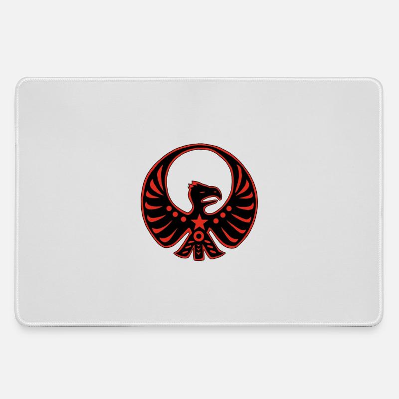 Protective totem eagle - Large Gaming Mouse Mat - grey