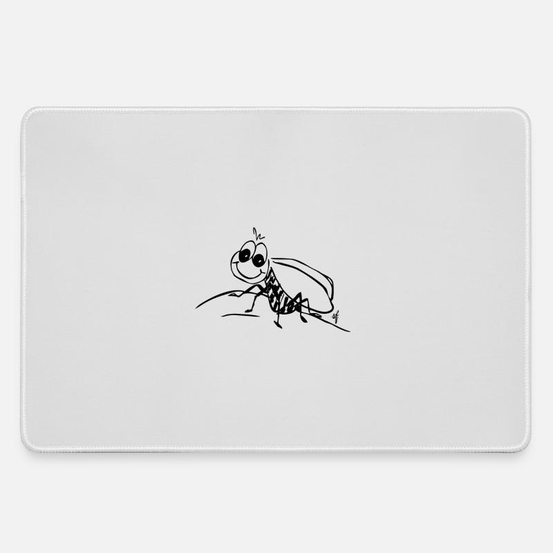 Bee. The shy bee "love-me" - Large Gaming Mouse Mat - grey