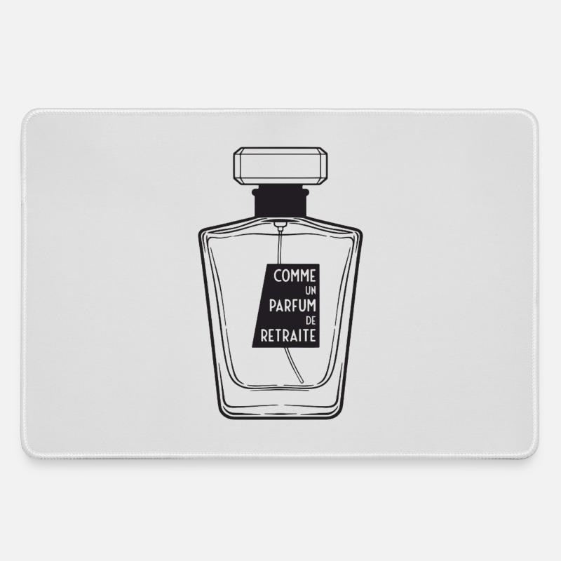 Men's Retirement Perfume (black text) - Large Gaming Mouse Mat - grey
