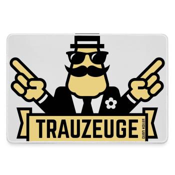 Trauzeuge Handzeichen (Polterabend / JGA / 3C) - Mousepad groß für Gamer - Grau - Vorne