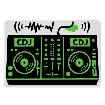 DJ Mixer Mischpult Techno Festival Raver - Mousepad groß für Gamer - Grau - Vorne