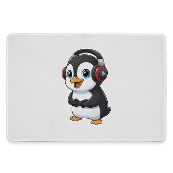 Cute Penguin Gamer Gaming Console Gaming - Large Gaming Mouse Mat - grey - Front